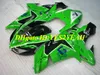 Custom Motorcycle Fairing Kit för Kawasaki Ninja ZX10R 06 07 ZX 10R 2006 2007 ABS Cool Green Black Fairings Set + Presenter KX04