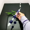 Tubos de vidrio Fabricación para fumar Cachimba soplada a mano Bong de vidrio extendido de 4 bolas de color