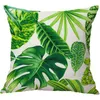 Housse de coussin imprimée plantes vertes d'été, taie d'oreiller en lin pour canapé, feuilles vertes, décoration de maison