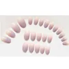 New 24pcs sexy nude purple Gradient color False Nail Art With Glue plain color Fake Nail Tip Finished manicure nail sticker