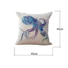 Housses de coussin Poulpe Tortue Poisson Doré Taie d'oreiller Coton Lin Taie D'oreiller Carrée Salon Canapé Décoratif Coussin Cas2049167