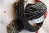 Billiga Black Wax Leather Snake Necklace Beading Cord String Rope Wire 45cm Extender kedja med hummer lås DIY smycken komponenter se på 5 stilar