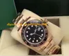 Luxury Watches II 18K Rose GOLD STAINLESS 126715 Quadrante nero Lunetta in ceramica nera / marrone 40mm Orologio da polso automatico da uomo di marca di moda