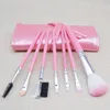 Professionell 7 sts Makeup Brushes Set Verktyg Makeup Toalettsaker Kit Wull Brand Make Up Brush Set med PU Läderväska