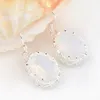 925 Silver Luckyshine Fashion Oval White Moonstone Hook Drop Earring Jewelry For Women Free Shipping 1" inch