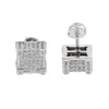 Geometrische Micro Pave CZ-Schetelback Earring voor Meisje Vrouwen Mannen Jongen Lab Diamond Hiphop Clear CZ Vonken Bling Screwback Studs Oor Sieraden