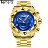 Temeite montre de Sport hommes Top marque montres à Quartz pour hommes grand cadran en acier inoxydable mâle horloge Relogio Masculino