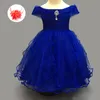 royal blue little girls sukienki