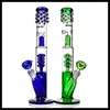 Hookah Blue Green BONGLAS Bong Bongsplash guard bongs con percolador en espiral burbujeador de tubería de agua