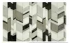 Custom Retail Stone Texture Diamond Mosaic 3D Stereo TV Bakgrundsvägg Svart och Vit Grå Sten Square Mosaic Väggmålning