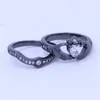 Choucong 4 cores Birthstone Mulheres claddagh anel 5a zircão CZ preto preto aliança de casamento conjunto de noivas para mulheres Men5910283