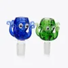 Narguilés 14mm 18mm bols en verre vert bleu mâle pipes à fumer pour bongs dab rig