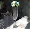 2017 dernier luxe brillant décor de mariage centres de Table perles de cristal chaîne route plomb fête Table décoration Props1917162