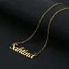 Gold Sier Color Personalized Custom Name Pendant Customized Cursive Nameplate Necklace Women Handmade Birthday Gift