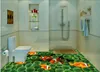 Fundo do mundo subaquático verde piso 3D goldfish piso vinílico banheiro