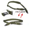 Combattimento tattico Imbracatura per fucile a 2 punti Leggera nylon resistente Corda per pistola Airsoft sport Caccia Tracolla elastica regolabile per1067975