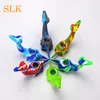 New design dinosaur pipe with glass bowl adapter for dry herb silicone smoking pipes collapsible bong 420 cool pipes