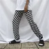 2017 Unisex Harajuku Kadın Erkek Ekose Rahat Pantolon Elastik Bel Pantalon Pantolon Punk Sweatpant Dama Hiphop Femme Slacks