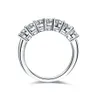 7 Stenen Groothandel Dropshipping 0.7ct Sona Diamond Ring voor Dames Sterling Zilveren Sieraden PT950 Gestempeld Platinum Plate Y1892705