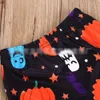 Halloween Baby Pumpkin Roupfits Children Girls Saias de abóbora Top+calça com faixa de cabeça 3pcs/set 2018 Fashion Boutique Kids Clothing Conjuntos C4744