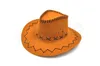 14彩色西カウボーイハット男性女性子供の縁の帽子レトロなサンバイザーナイトハット屋外騎乗位Brim Hats GGA965