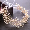 2019 senaste guld hår blommor för bröllopsfest brud brudtärna barock chic crystal pärlor rhinestone huvudband bröllopsklänning 6 * 36cm