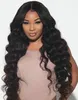 Long Beyonce Lace Front Wig Brown Deep Body Wave Pre Plocked fullt naturligt mänskligt hår för svarta kvinnor Om 22 tum 180% Densitet DiVA1