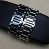 18mm 20mm 21mm 22mm 24mm Polished metal Black Watchband Stainless Steel Watch Band Strap Men Silver Bracelet Replacement Solid Lin168W