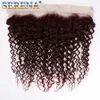 99J Wine Red Deep Wave Virgin Hair With 13x4 Frontal Lace Closure 4Pcs Lot Burgundy Deep Curly Human Hair Bundles With Ear to Ear7222901