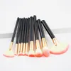 10 pcs conjunto de pincéis de maquiagem punho de madeira Nylon cabeça da escova para sombra de Olhos Blush Fundação 7 cores disponíveis DHL Livre