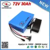 PVC-Gehäuse 72V Lithium-Ionen-Akku 30Ah 3600W Li-Ionen-Akku für Elektrofahrrad-Fahrradroller verwendet 5,0Ah 26650 Zelle 50A BMS