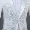 Black White Sparkly Crystals Jacket Men's Suits Adult Costume Male singer Chorus stage outfit Prom Compere Master for Wedding Host costumes