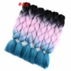 24 '' '100g / pc 2t 3t 4t sintético ombre kanekalon trançando cabelo crochet tranças penteados extensões de cabelo roxo rosa preto 60 cores