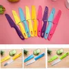 Portable Fruit Knife Stainless Steel Chef Knife With Plastic Handle For Meat Fish Vegetables Fruits Cutting Slicing Candy Color Knives