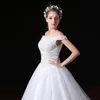 Proste eleganckie sukienki szyja łódka z koralikami krótkie rękawy Linia Tiul Long Wedding Party Bride sukienki dla kobiet suknie ślubne HY4193