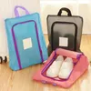 Saco de Sapatos De Viagem De Nylon Tote Seco Sapatos Organizador Cueca Roupas Lavanderia Caso Bolsa Com Malha Respirável