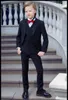 2018 Tuxedoデザイン男の子ポリエステル着用ビーズ3ピース子供の結婚式の新郎は男の子のフォーマルな結婚式/誕生日タキシードカスタムメイド