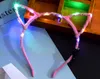 Led kat oor hoofdband lichte partij gloeiende benodigdheden vrouwen meisje knipperende haarband voetbal fan concet cheer halloween xmas giften HH7-1275