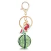 Anneaux de clés Fashion Creative Green Melon Boule Pendentif Pendentif Bague Porte-clés en métal Porte-clés pour femmes Sac Keyfobs K340