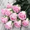 una rosa a stelo singolo fiore rose artificiali in velluto lunghe 70 cm 5 colori per centrotavola di nozze Decorazione della tavola di casa