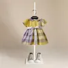 BEMIDJI Summer Dzieci Dress 2017 Peter Pan Kllar Kid Aine Baby Plaid Sukienka z szarfami za 17 lat old3662413