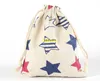 50pcs/lot Free Shipping 10*14cm Jewellery Gift Bag Wedding Cotton Printed Drawstring Bag Shopping Bags Small Pouch For Children