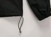 후드 나일론 스포츠 재킷 니트 칼라 지퍼 포켓 탄성 커프 조절 헴 가벼운 겉옷