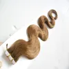 Tape In Machine Made Remy Human Hair Extensions 100 Remy Human Hair 100G40Pcs Body Wave Brazilian Tape Hair6440901