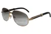 Fabriksuttag Nytt naturligt svart horn solglasögon 566 utsökta glasögon metallram solglasögon storlek 6116140mm fashionabla 8577317