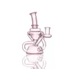 CCG Glass Recycler Dab rigs bongs water pipes with pinholes perc purple/pink color 5.7 inch height 14.5mm joint