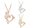 Mode Liebe Musik Note Halskette aushöhlen Herznoten Schlüsselbein Kette Kragen mehrfarbig besonderes Paar Geschenk
