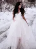 Winter Ball Gown Wedding Dresses Gothic Plus Size Cheap Country Straps Top Lace Wedding Dresses Bridal Gowns Floor Length Tulle Princess