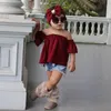 Ensembles de vêtements pour enfants 2018 été enfants costume bébé filles vêtements fleur T dessus de chemise + Denim trou Shorts filles tenues infantile enfant en bas âge vêtements