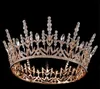 Reine ronde couronne Pageant diadème mariage mariée bandeau rétro cheveux accessoires bijoux casque cristal strass cheveux ornement coiffure